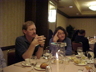 Gary and Pat at dinner table