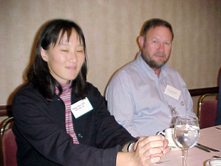 Peggy and Lane at dinner