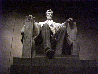 At the feet of Honest Abe