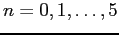 $n=0,1,\dots,5$