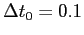 $\Delta t_0 = 0.1$