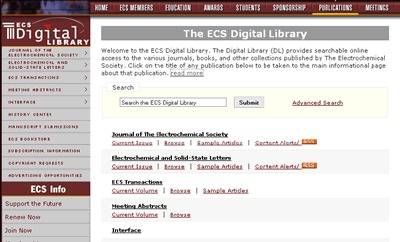Electrochemical Society Digital Library
