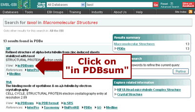 Click on in PDBsum