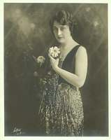 in white dress, by Hartsook