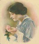 tinted profile portrait with flower