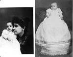 Two pictures of Clara as a baby