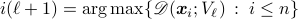 i(ell+1) = argmax {mathscr{D}(boldsymbol{x}_{i};V_{ell}), :; ile n}