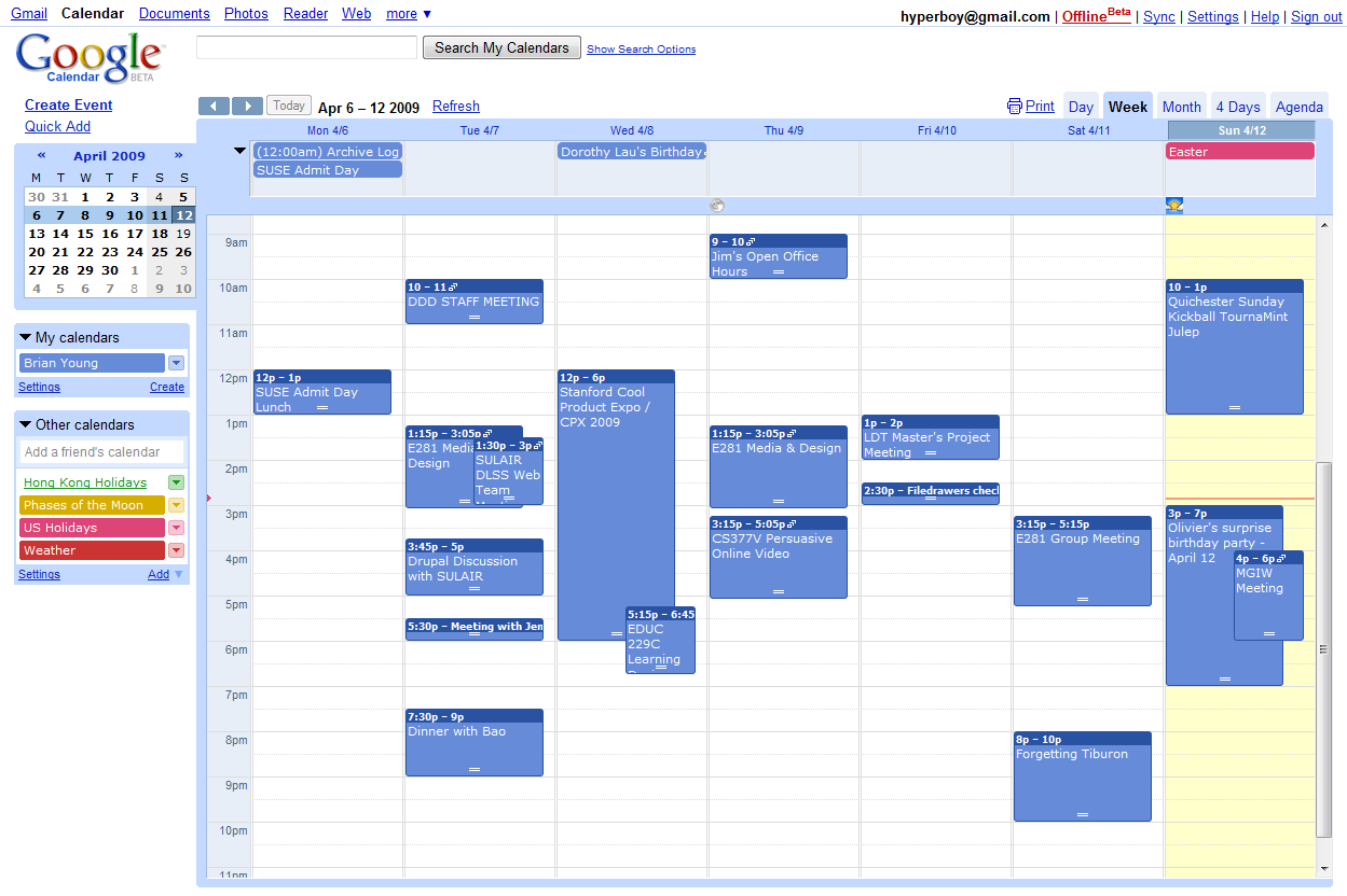 CALENDAR GOOGLE Yangah Solen