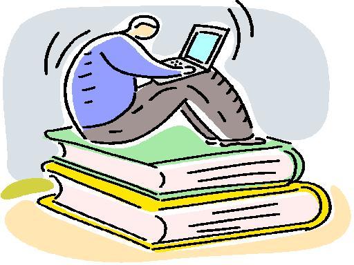 Man sitting on books