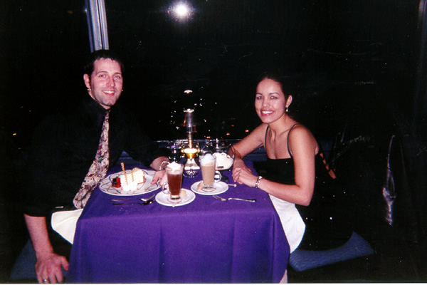 Olgalydia and Jered having dinner