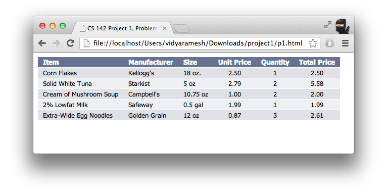 Windows screenshot for Problem 1a