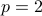 p=2