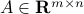 Ainmathbf{R}^{mtimes n}