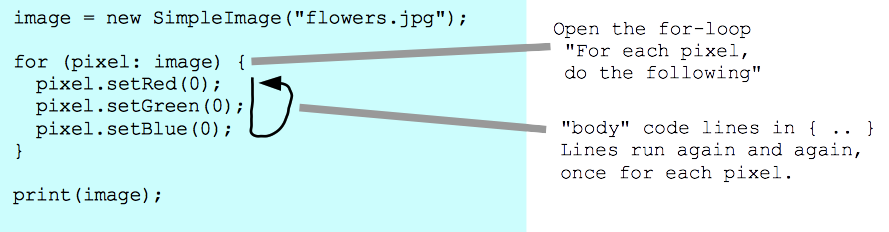 parts of the for-loop