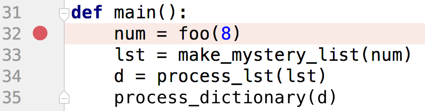 A breakpoint