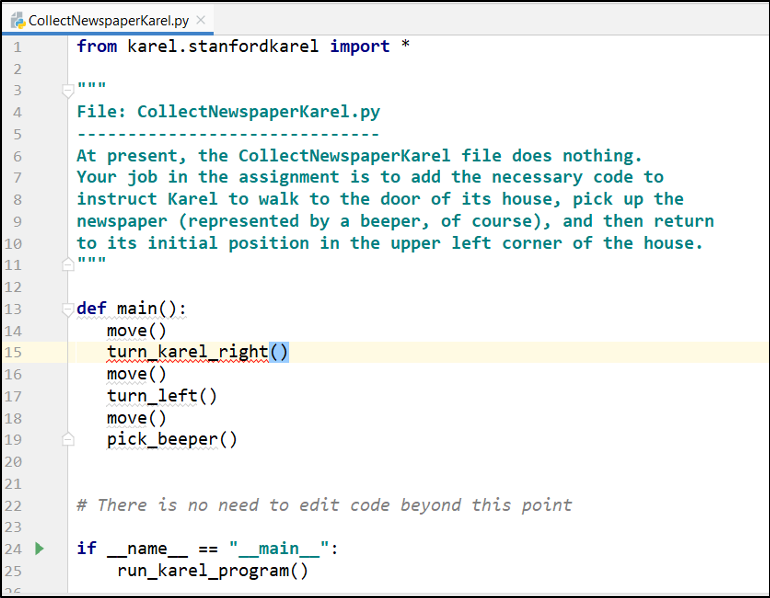 Code editor view of PyCharm error highlighting