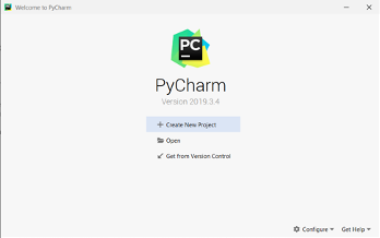 PyCharm Welcome Screen