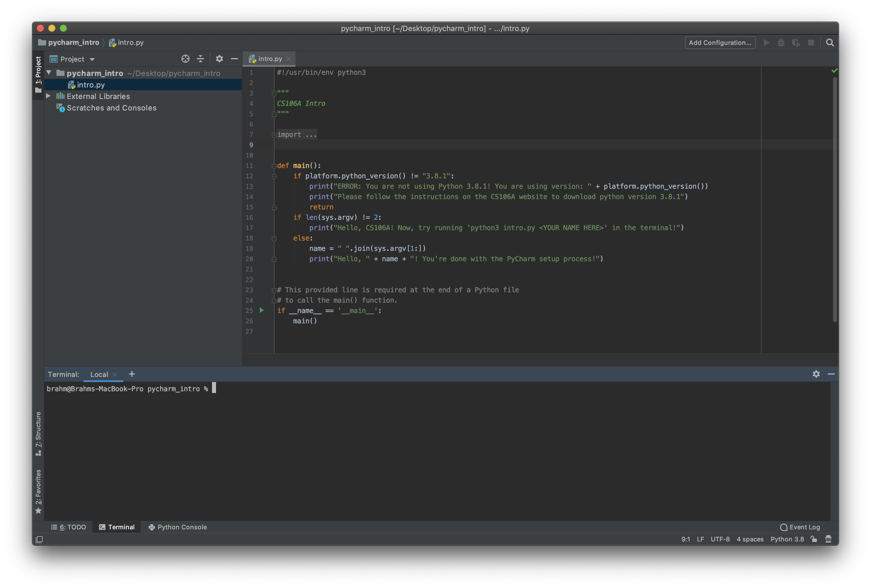 PyCharm Terminal