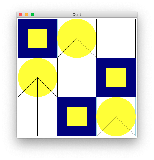 alt: quilt 3 x 3 grid of patches