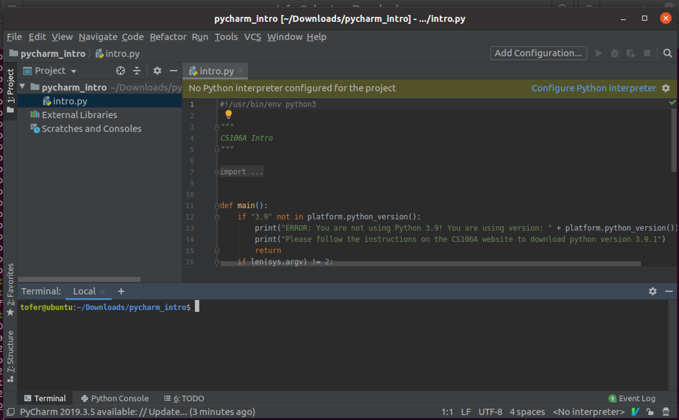 cs106a-pycharm-linux-setup