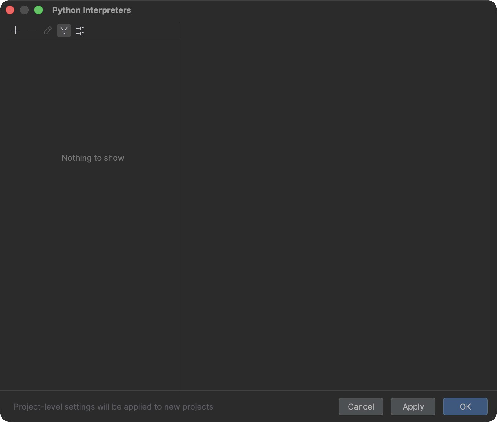Python Interpreters window