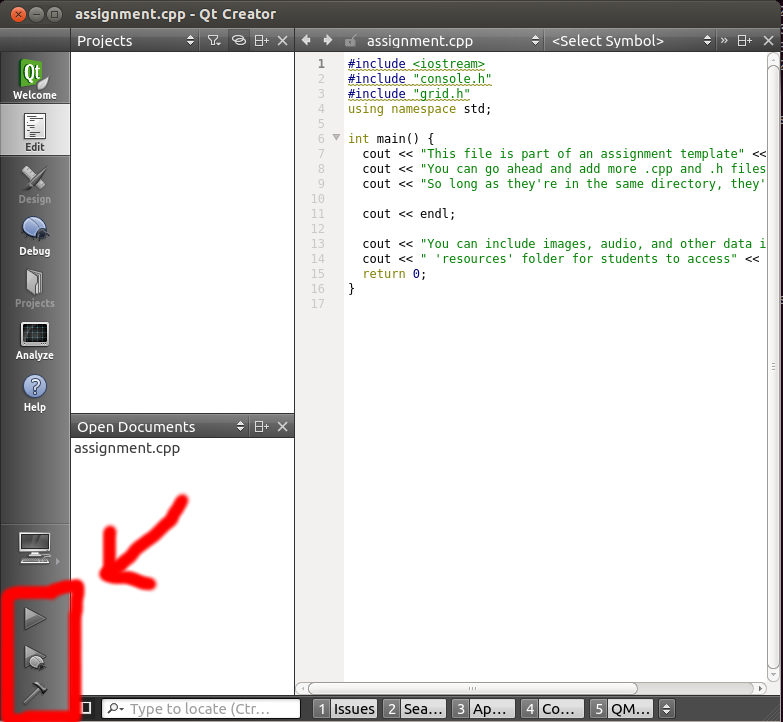View When User Opens a .cpp Instead of a .pro