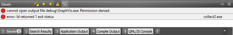 qt creator cannot open output file permission denied