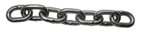 A set of links from a metal chain