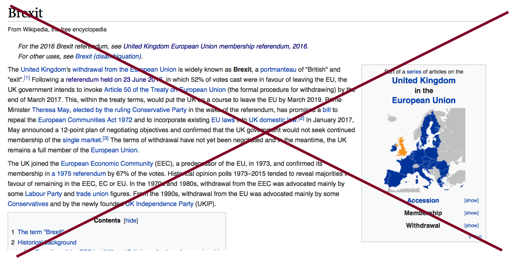 A Wikipedia article about the removal of Great Britain from the U.K.