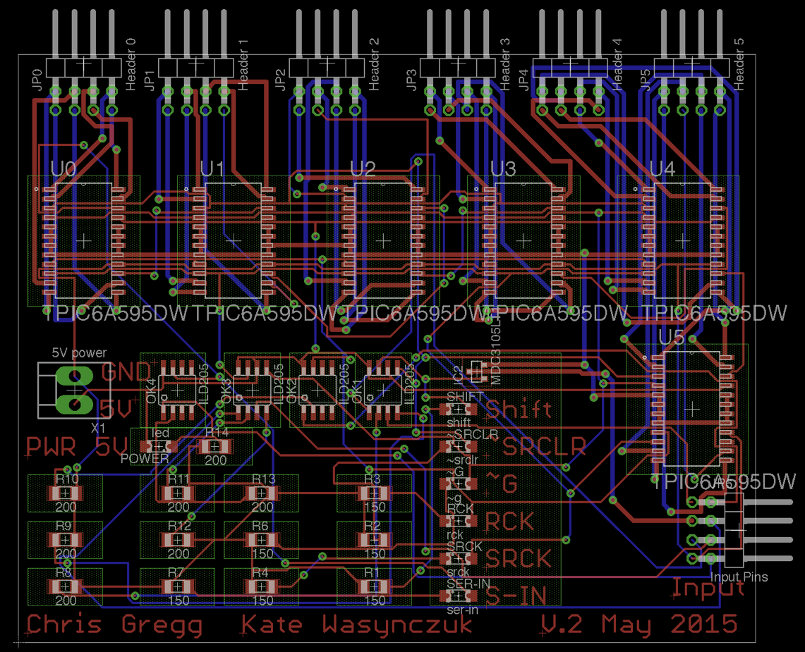 A circuit PCB layout diagram