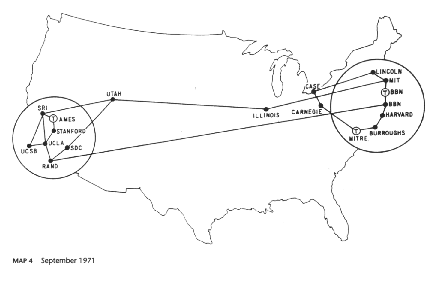 A map of the Internet in 1971