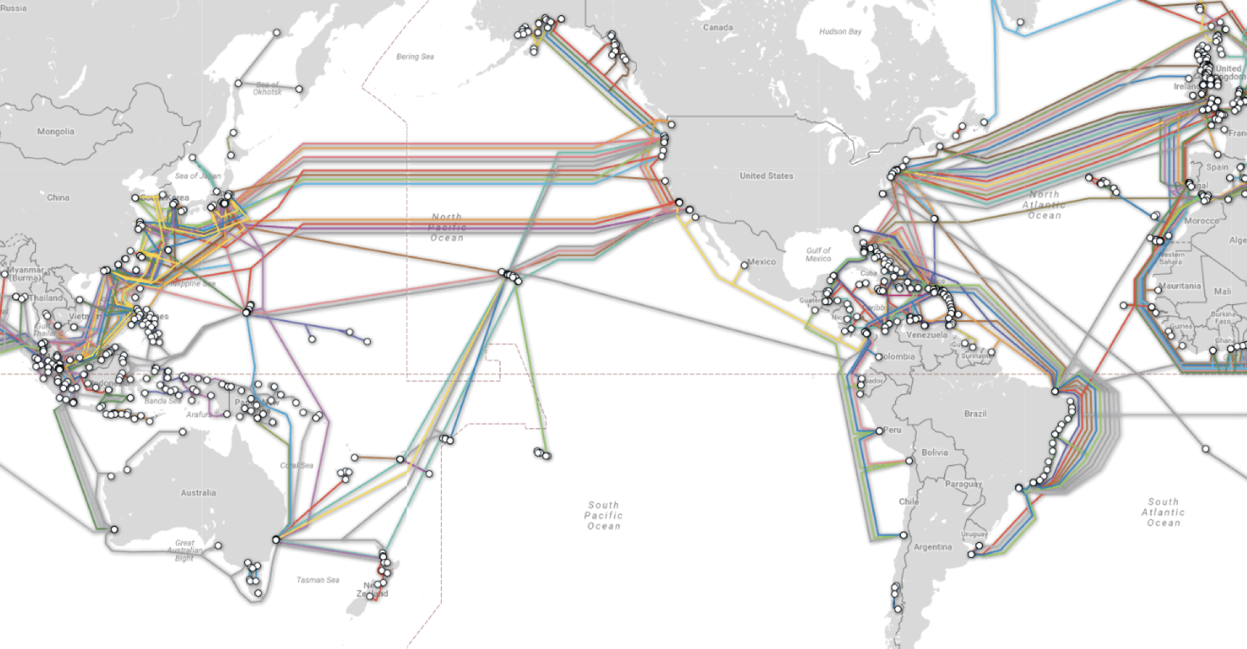 A map of the world's undersea cables