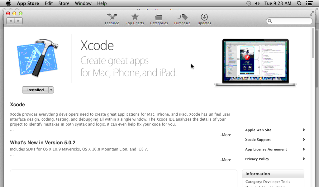 animated gif of Xcode launch