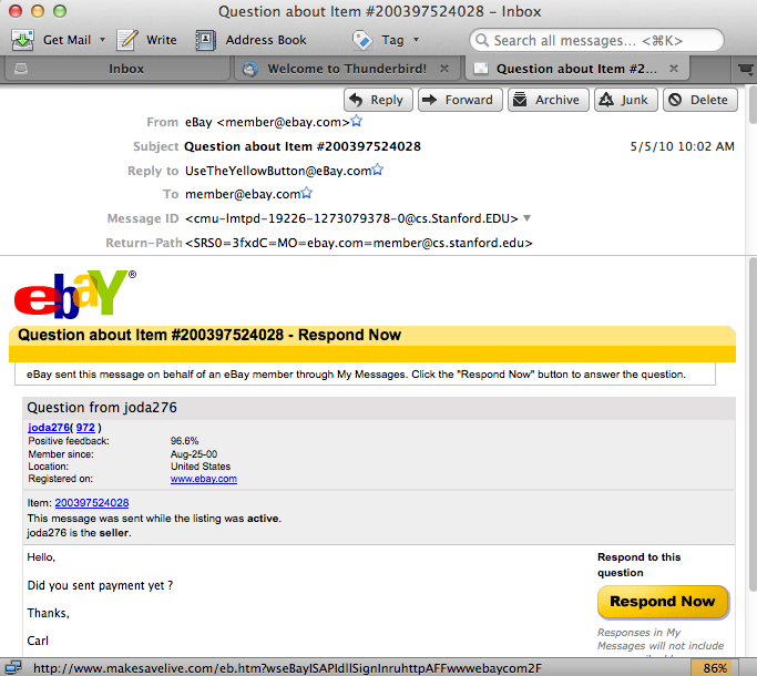 ebay phishing email