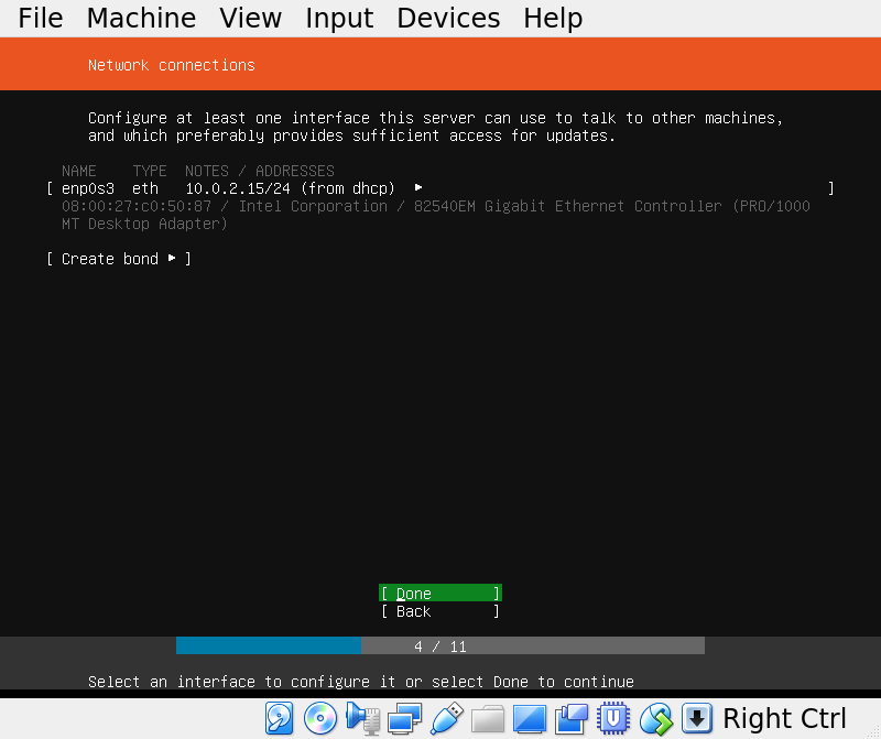 Default network settings are fine