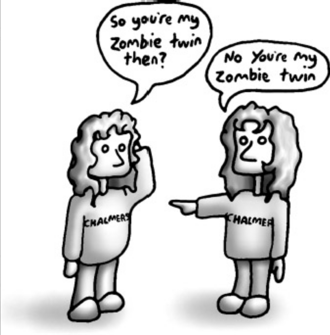 A drawing of a philosophical zombie