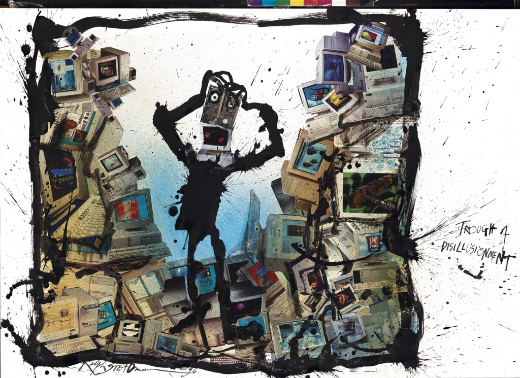 [Ralph Steadman](https://www.ralphsteadman.com/), *The Trough of Disillusionment*, 2013