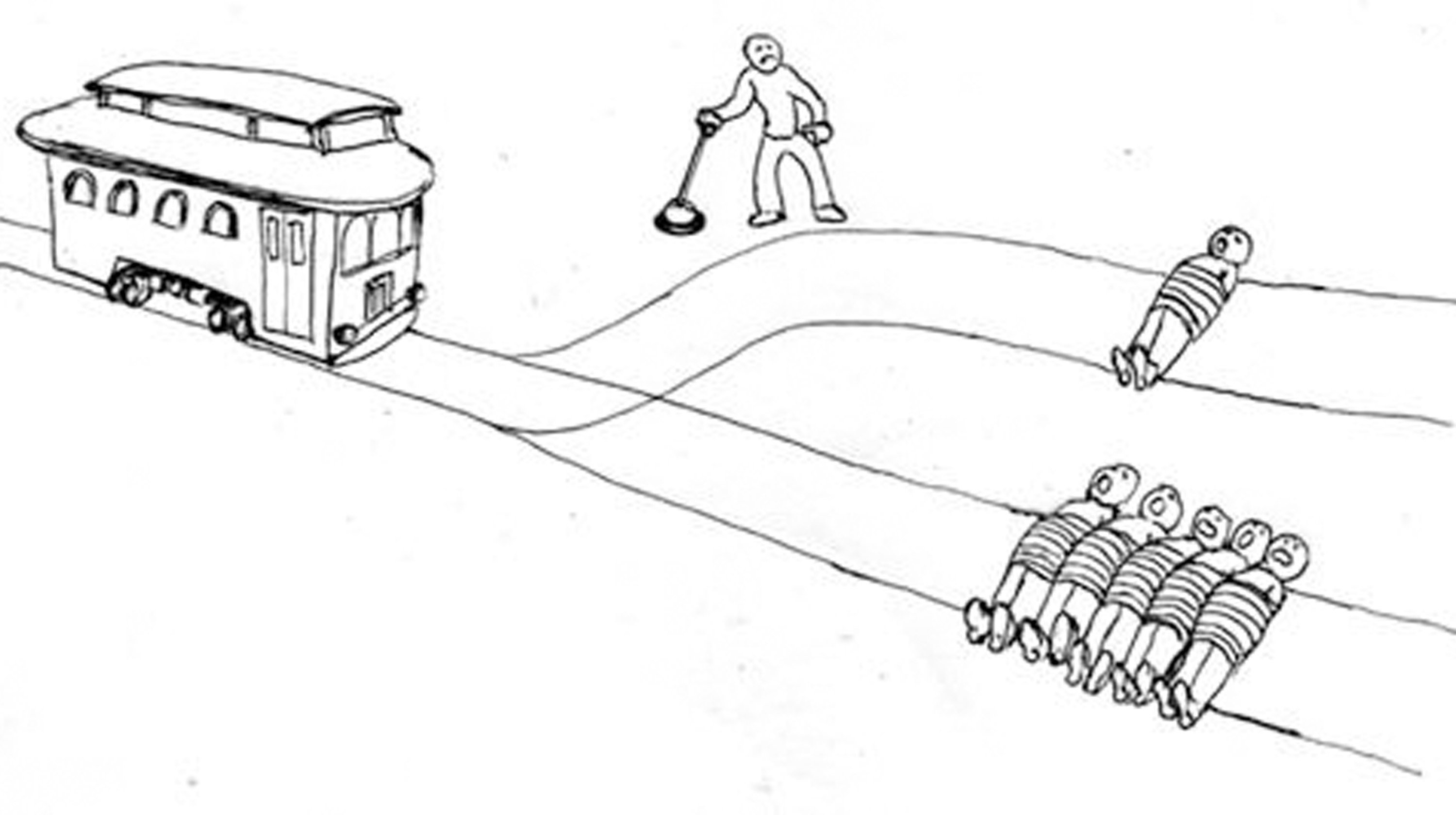 The classic trolley problem