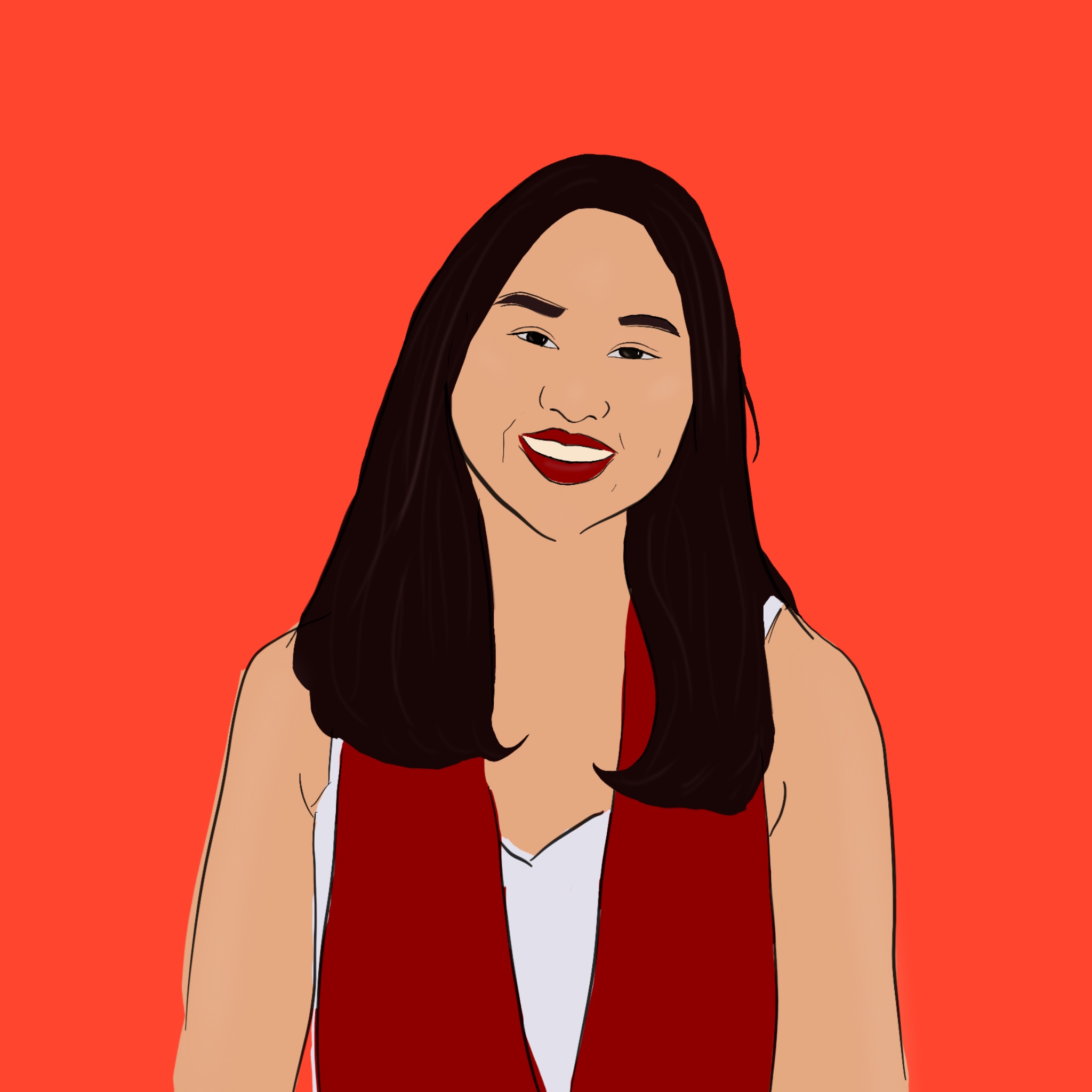 drawn portrait of team member Emily