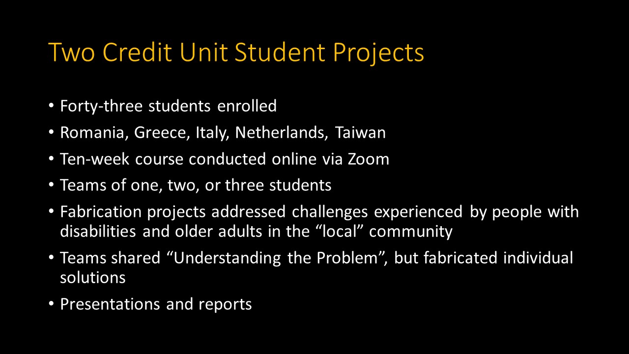 Two Credit Unit Projects