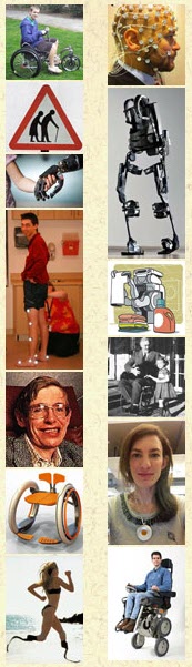two columns of photos related to assistive technology