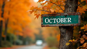 October photo with colorful trees