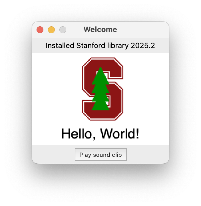 screenshot of welcome program