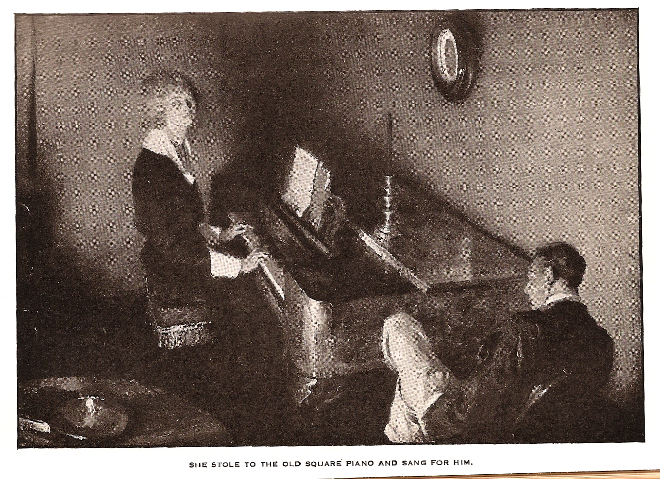 She stole to the old square piano and sang for him