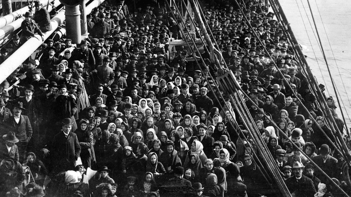 Immigrants on an Atlantic liner.