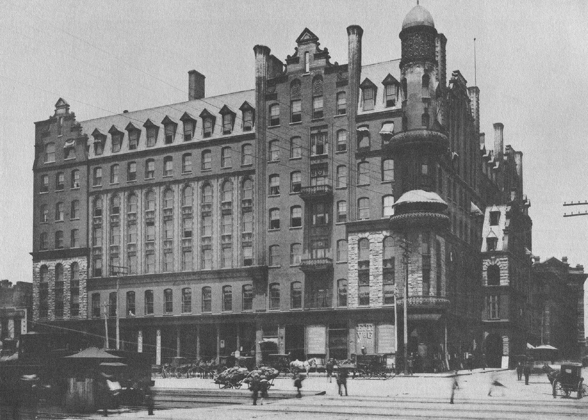A large and imposing hotel building.