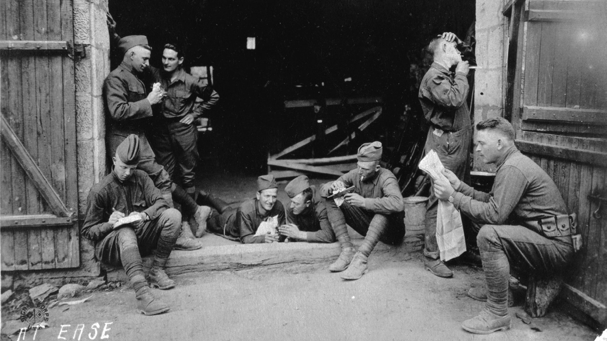 American soldiers serving in Europe shown “at ease.â€