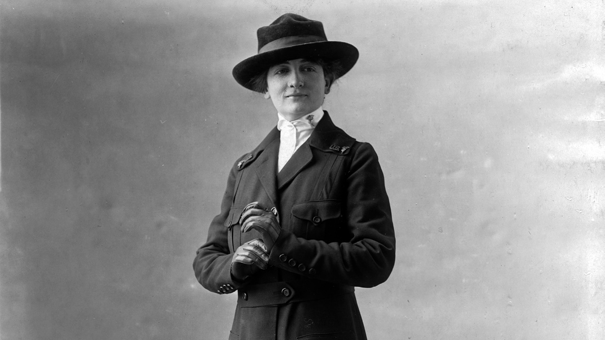 A nurse poses in her U.S. Army uniform.