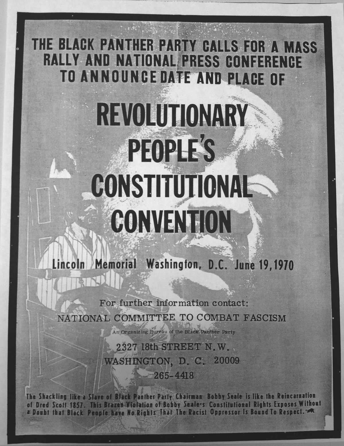 A poster advertising a meeting of the Black Panthers.