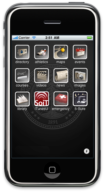 [photo - iPhone featuring the Stanford Apps]